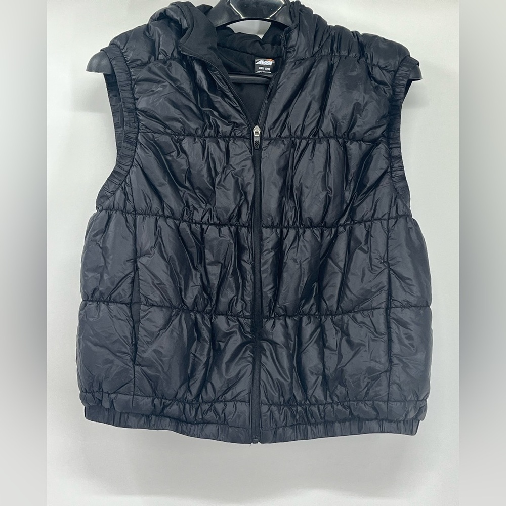 Avia Black Hooded Puffer Vest XXL Quilted Gorpcore